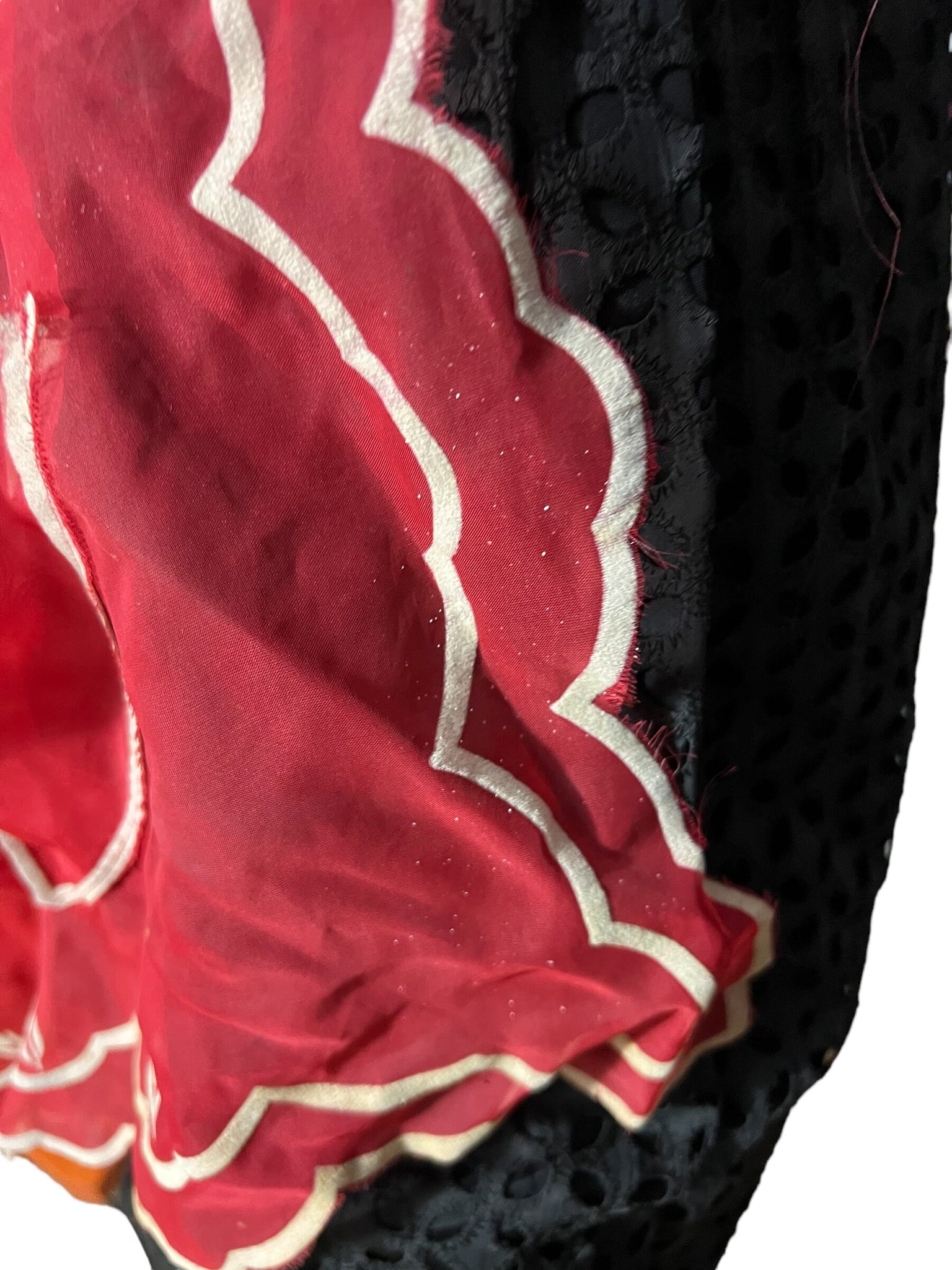 Vintage 50's red sheer tulip apron