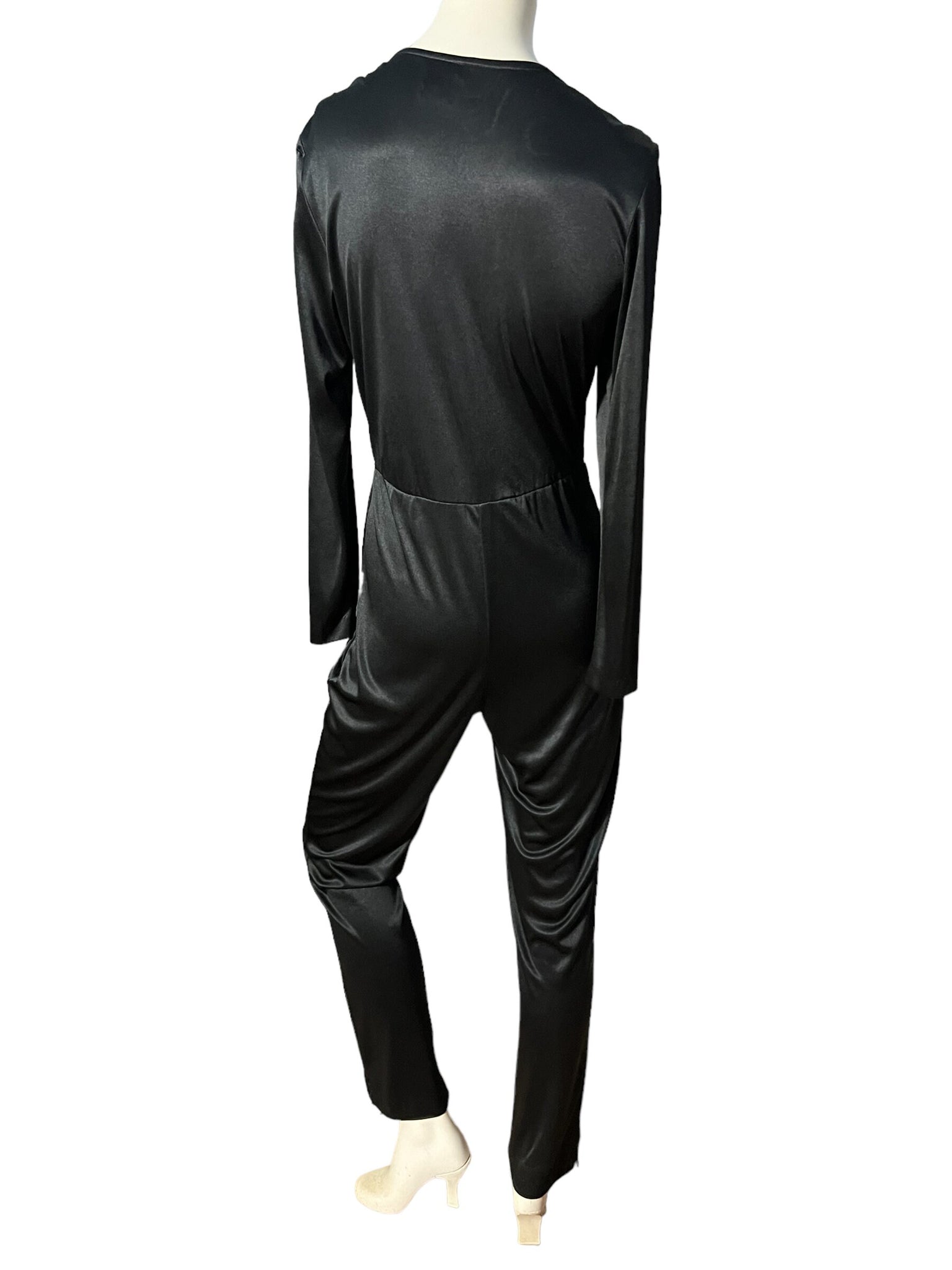 Vintage 70's black Jody slinky jumpsuit M
