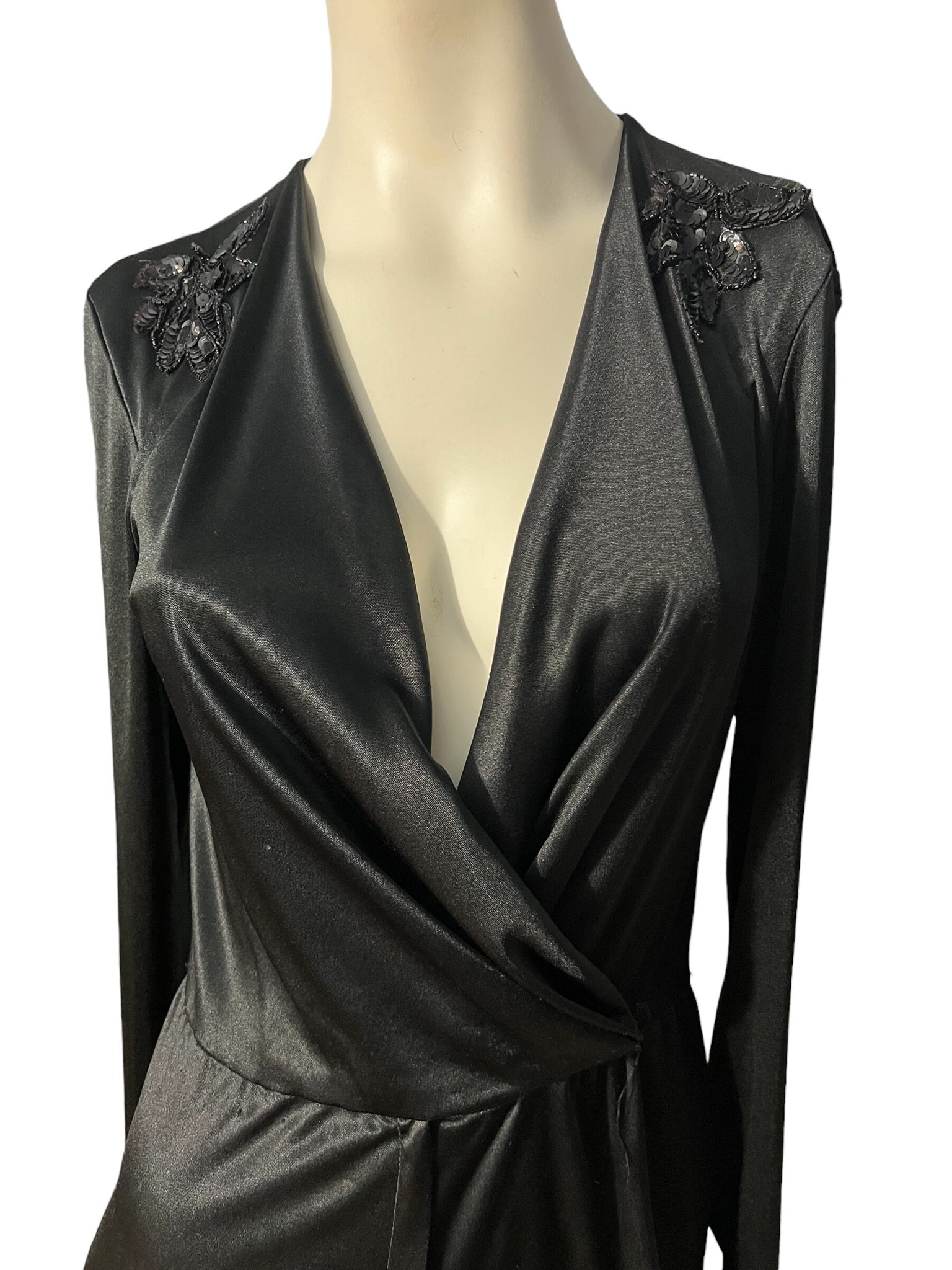 Vintage 70's black Jody slinky jumpsuit M