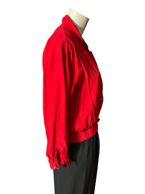 Vintage 80's red & black jacket petite 4 Leslie Fay