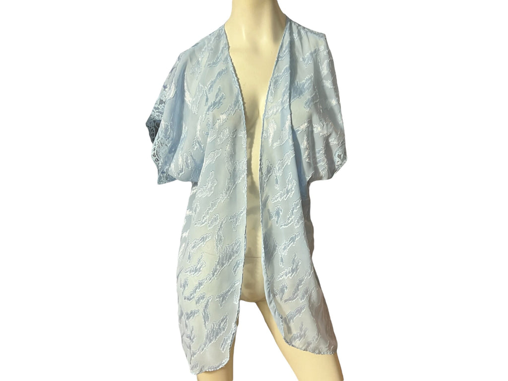 Vintage blue sheer robe S Val mode