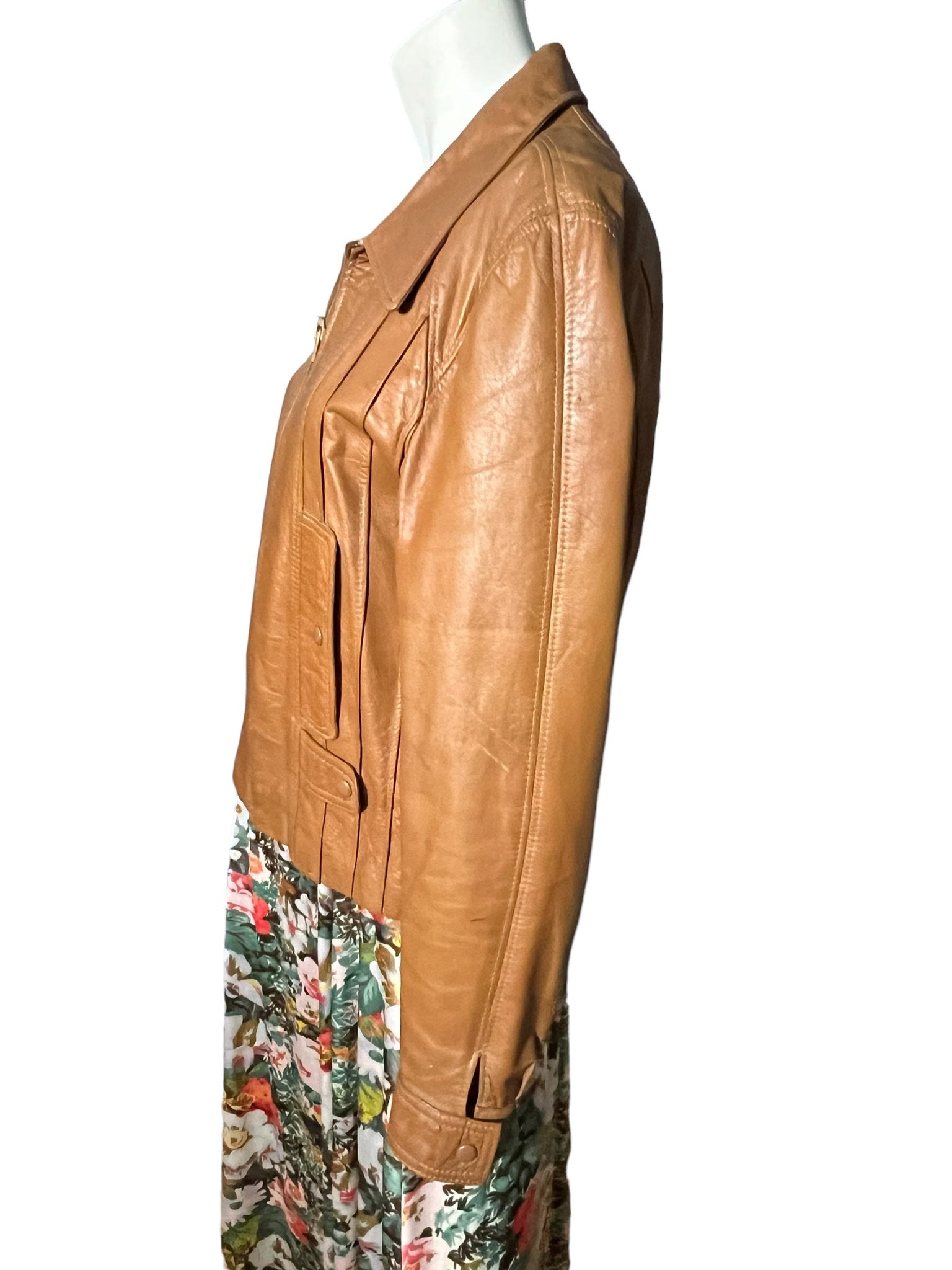 Vintage 70's brown Goya leather jacket 40