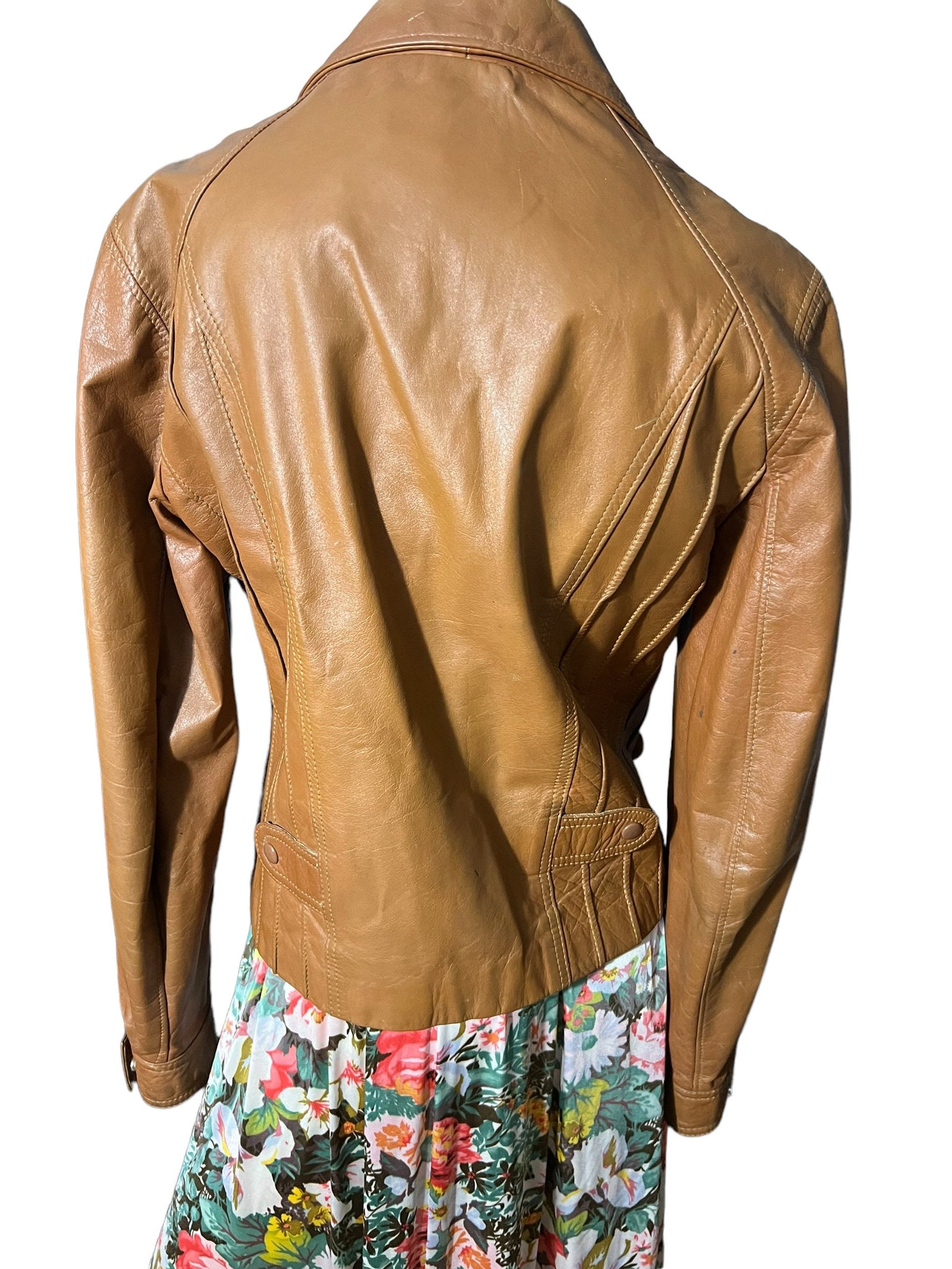 Vintage 70's brown Goya leather jacket 40