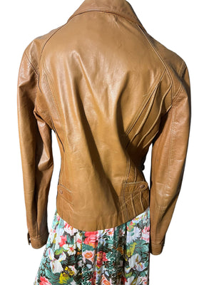 Vintage 70's brown Goya leather jacket 40