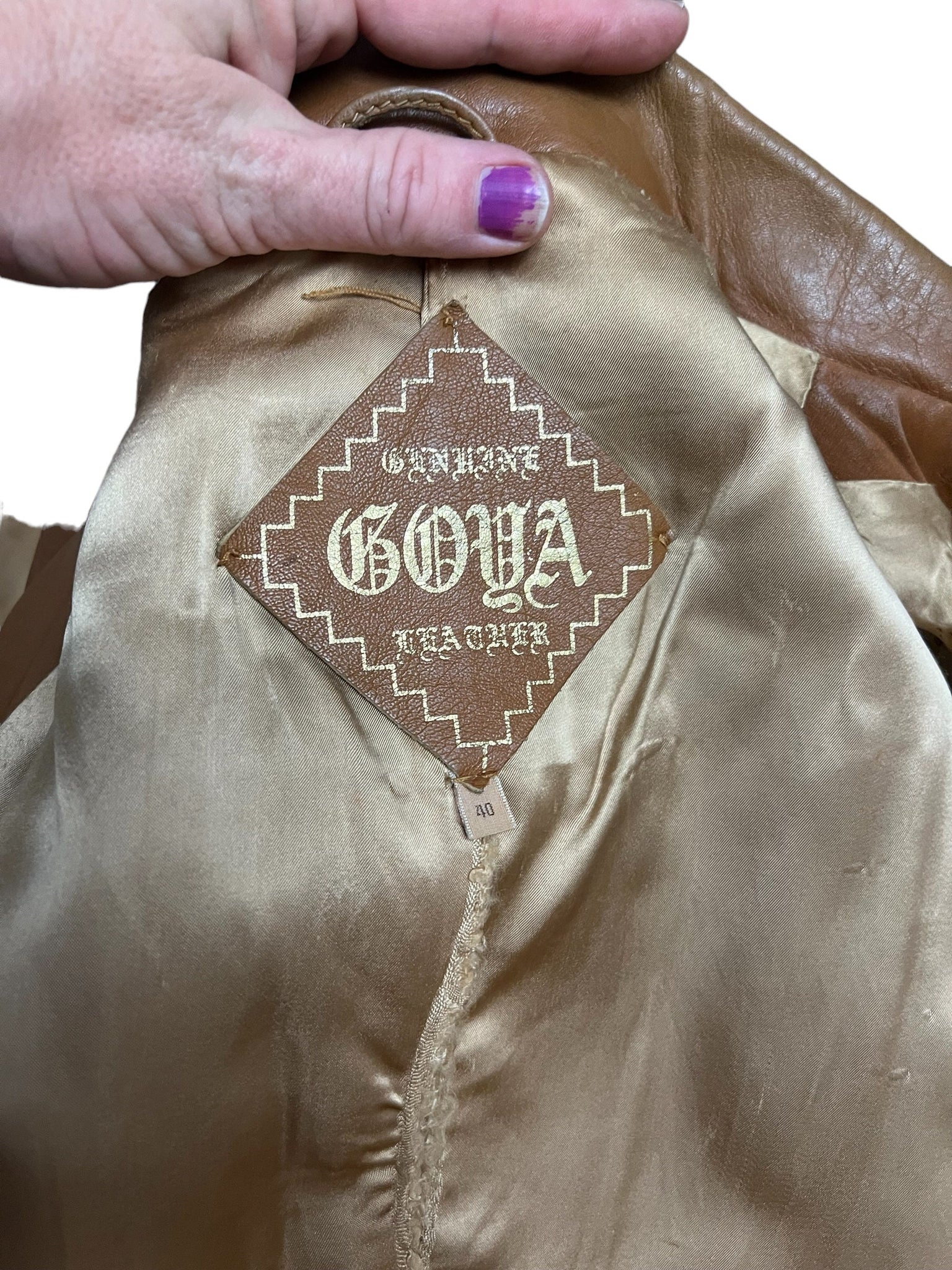 Vintage 70's brown Goya leather jacket 40