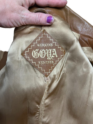 Vintage 70's brown Goya leather jacket 40