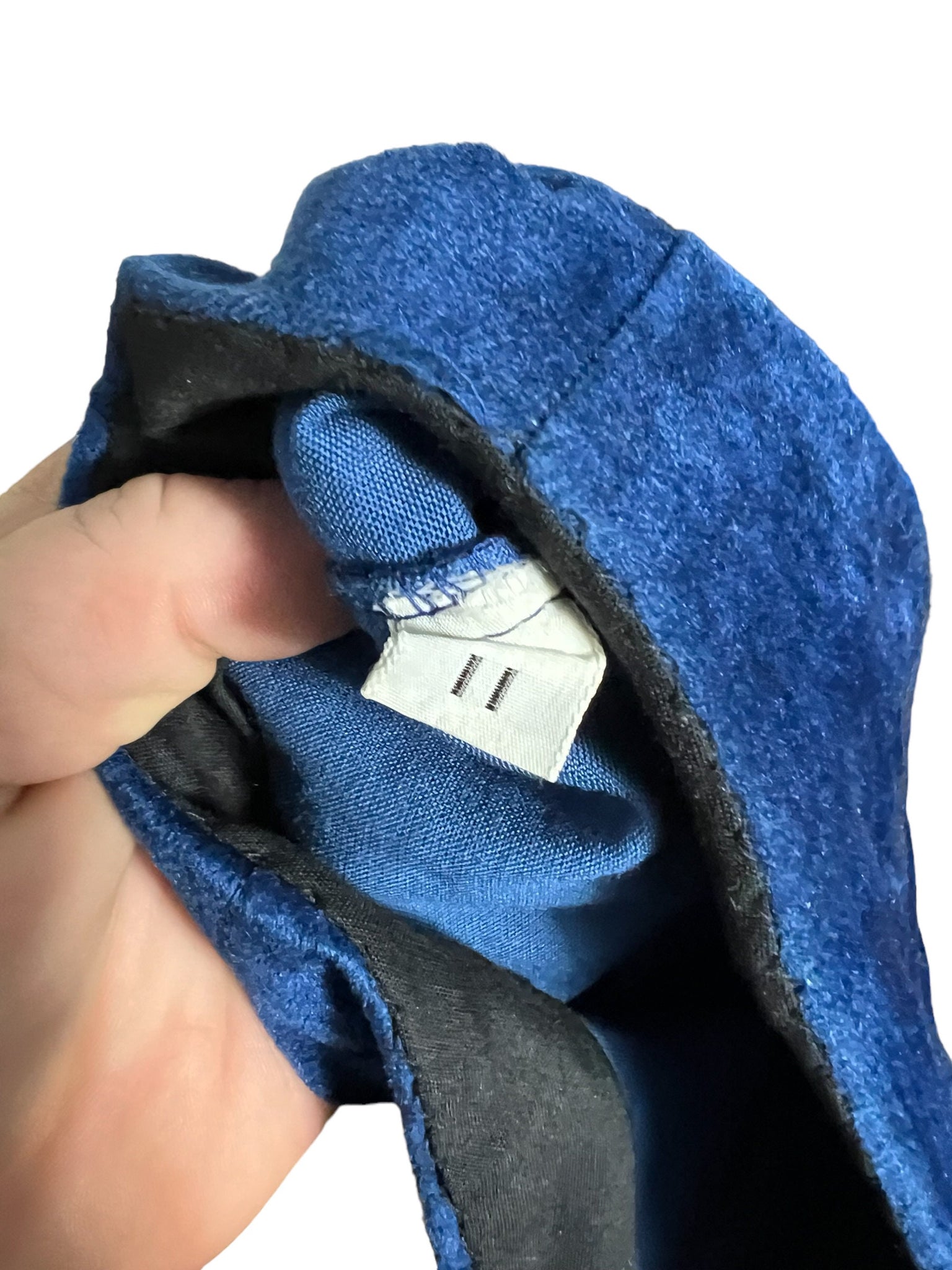Vintage 70's blue velvet hip hugger bellbottoms 11