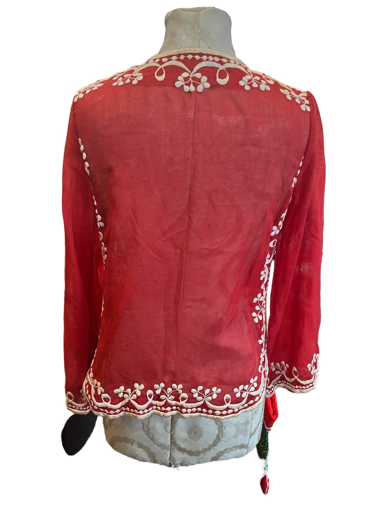 Vintage 70’s red embroidered shirt S