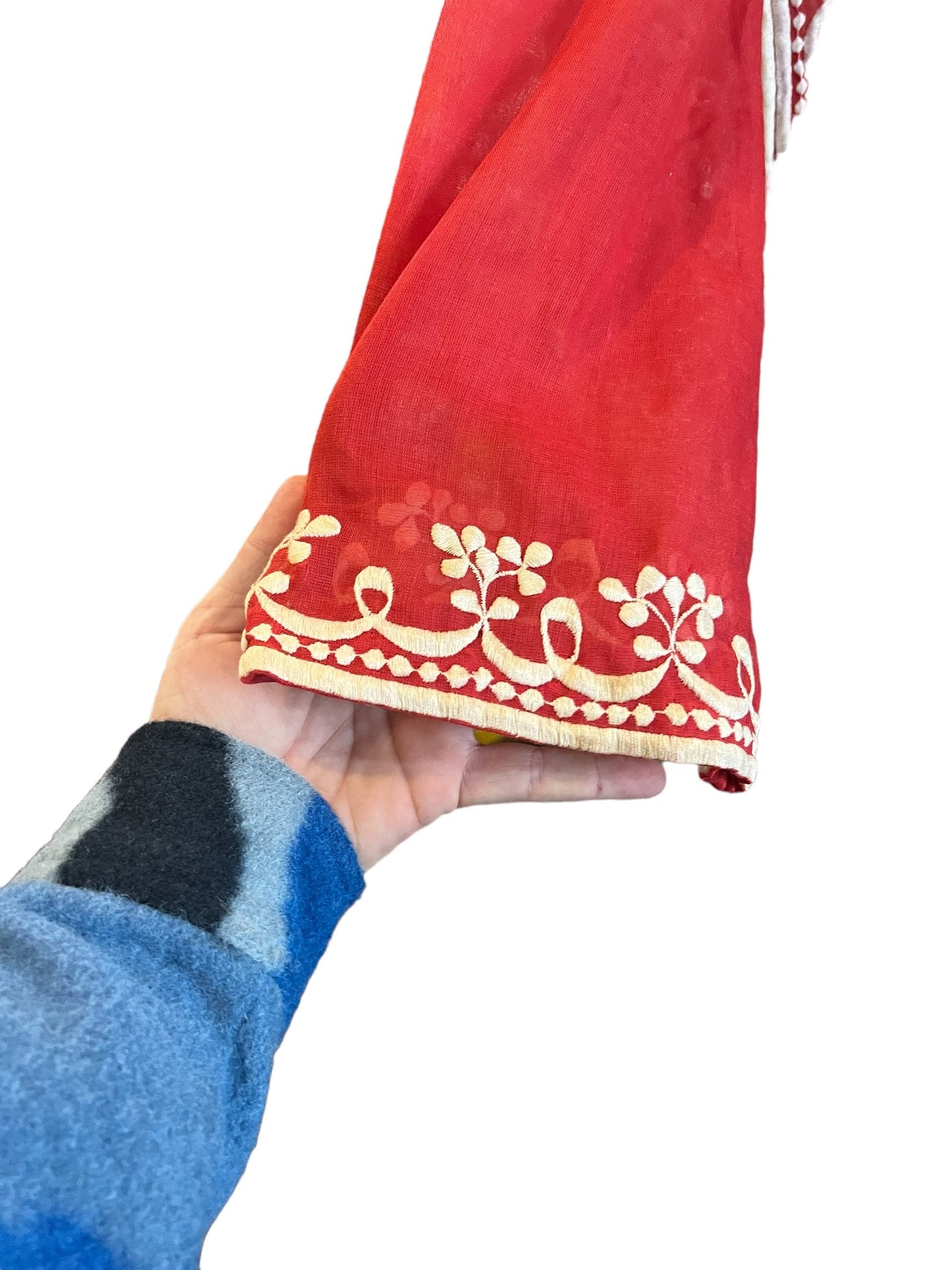 Vintage 70’s red embroidered shirt S