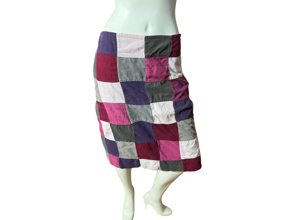 Vintage 90's patchwork corduroy skirt 7/8 Espirit