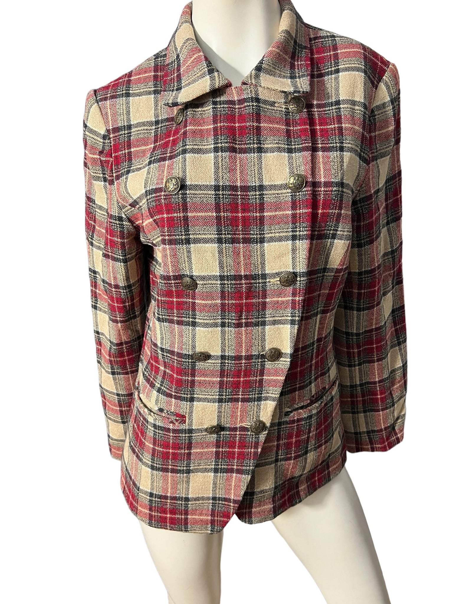 Vintage plaid 80's wool blazer jacket 10 J. McLaughlin