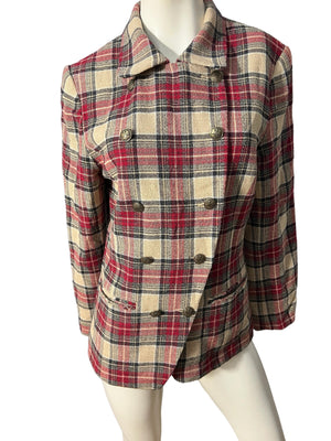 Vintage plaid 80's wool blazer jacket 10 J. McLaughlin
