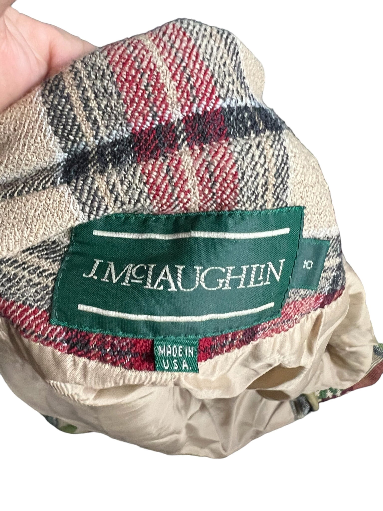 Vintage plaid 80's wool blazer jacket 10 J. McLaughlin