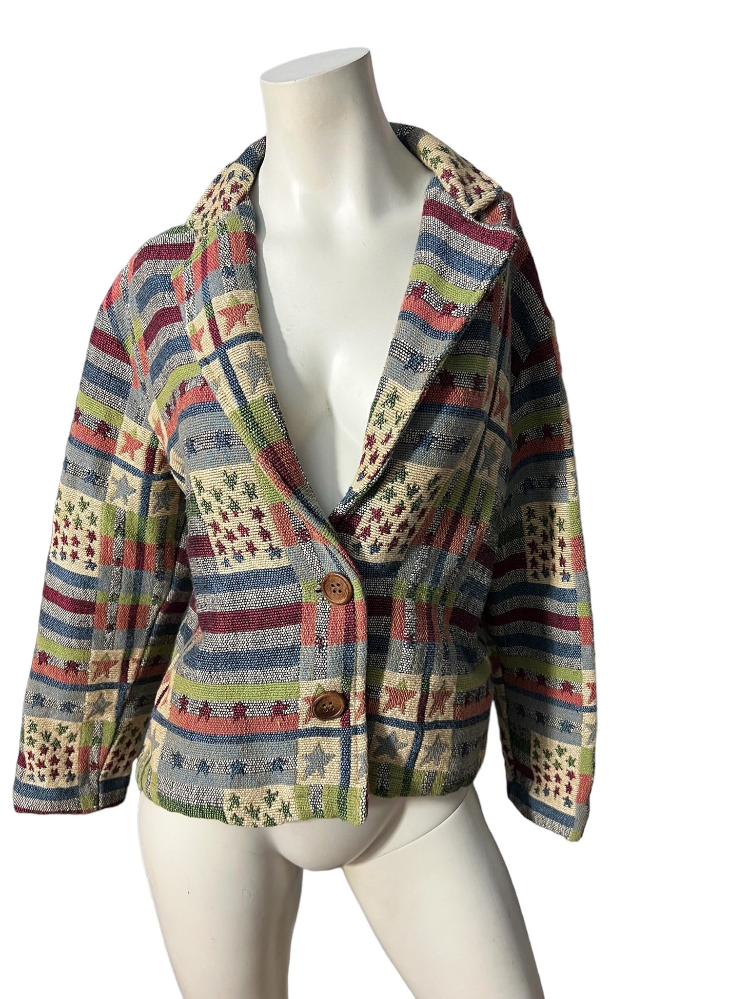 Vintage 80's American woven jacket M New Identity