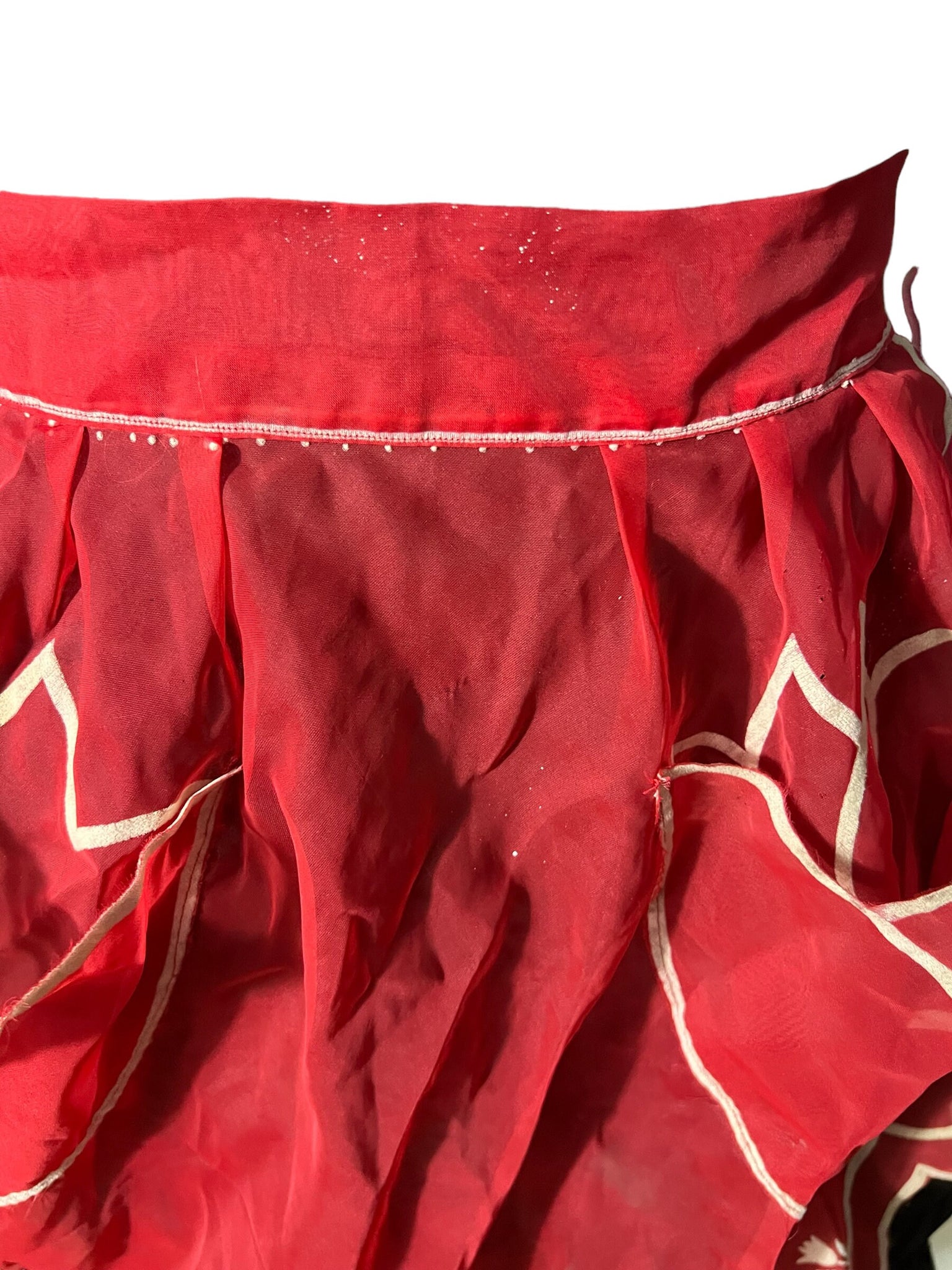 Vintage 50's red sheer tulip apron