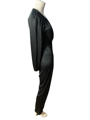 Vintage 70's black Jody slinky jumpsuit M