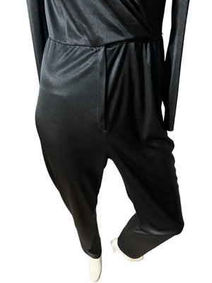 Vintage 70's black Jody slinky jumpsuit M