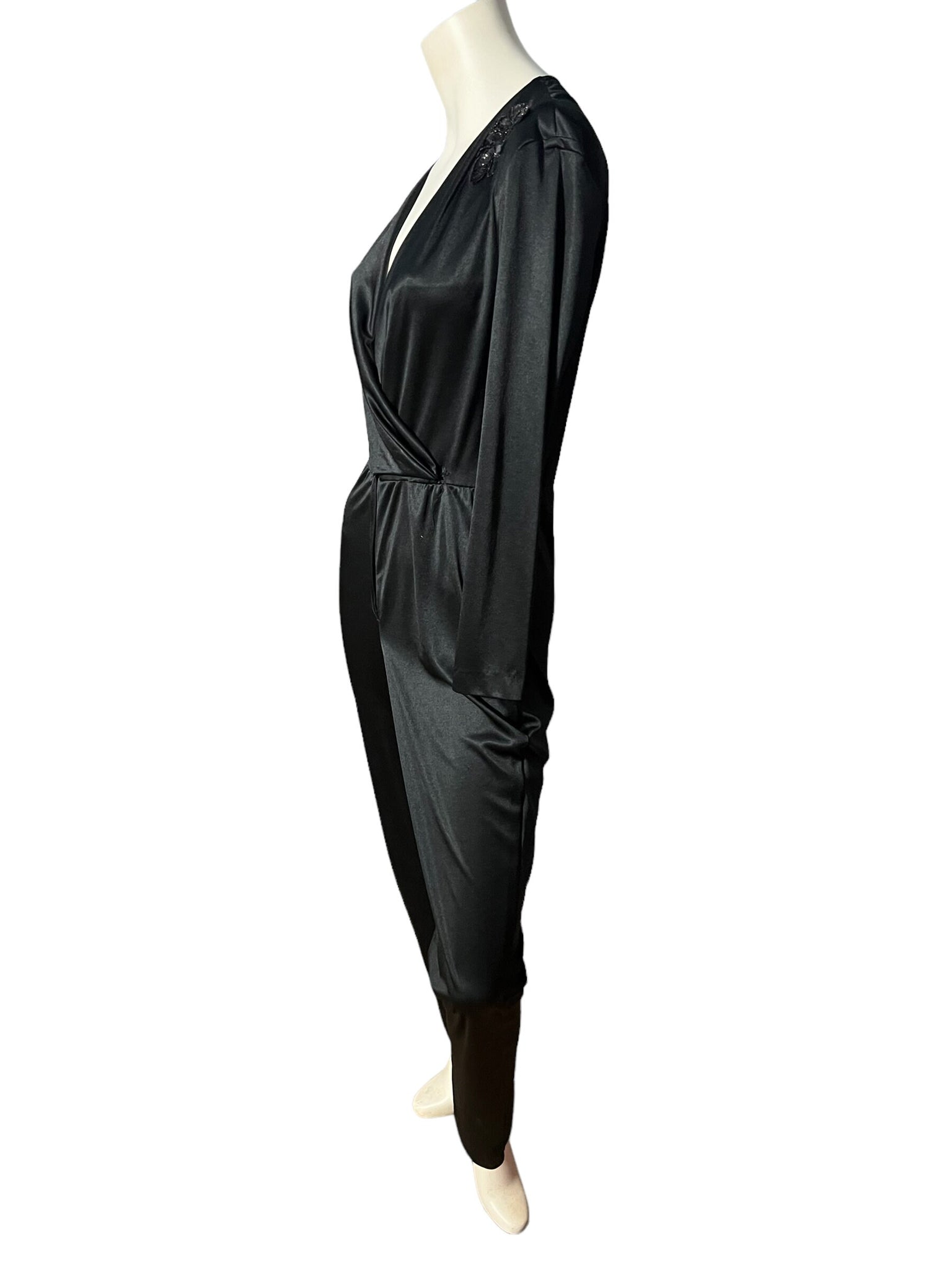 Vintage 70's black Jody slinky jumpsuit M