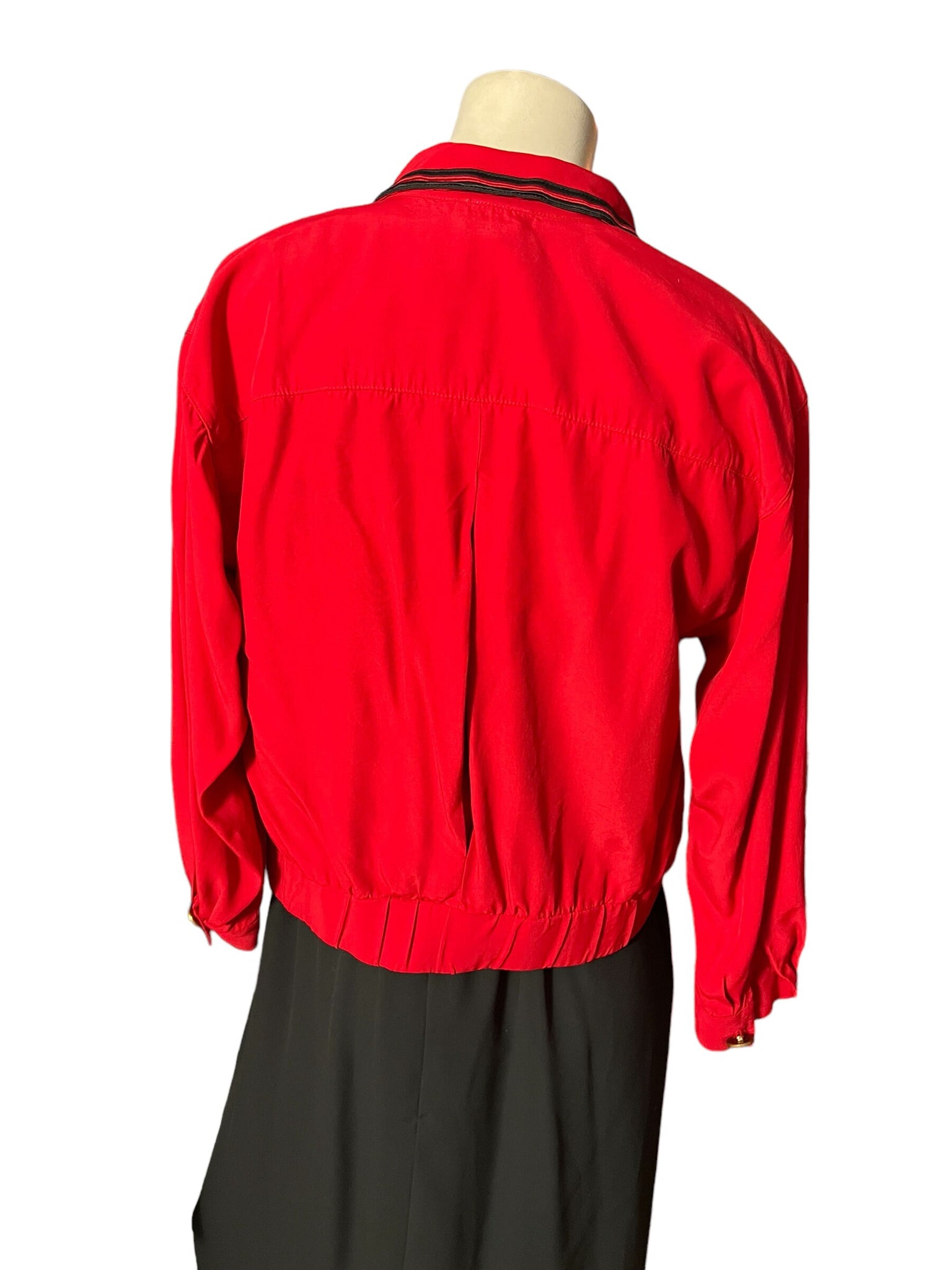 Vintage 80's red & black jacket petite 4 Leslie Fay