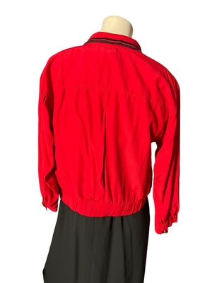 Vintage 80's red & black jacket petite 4 Leslie Fay