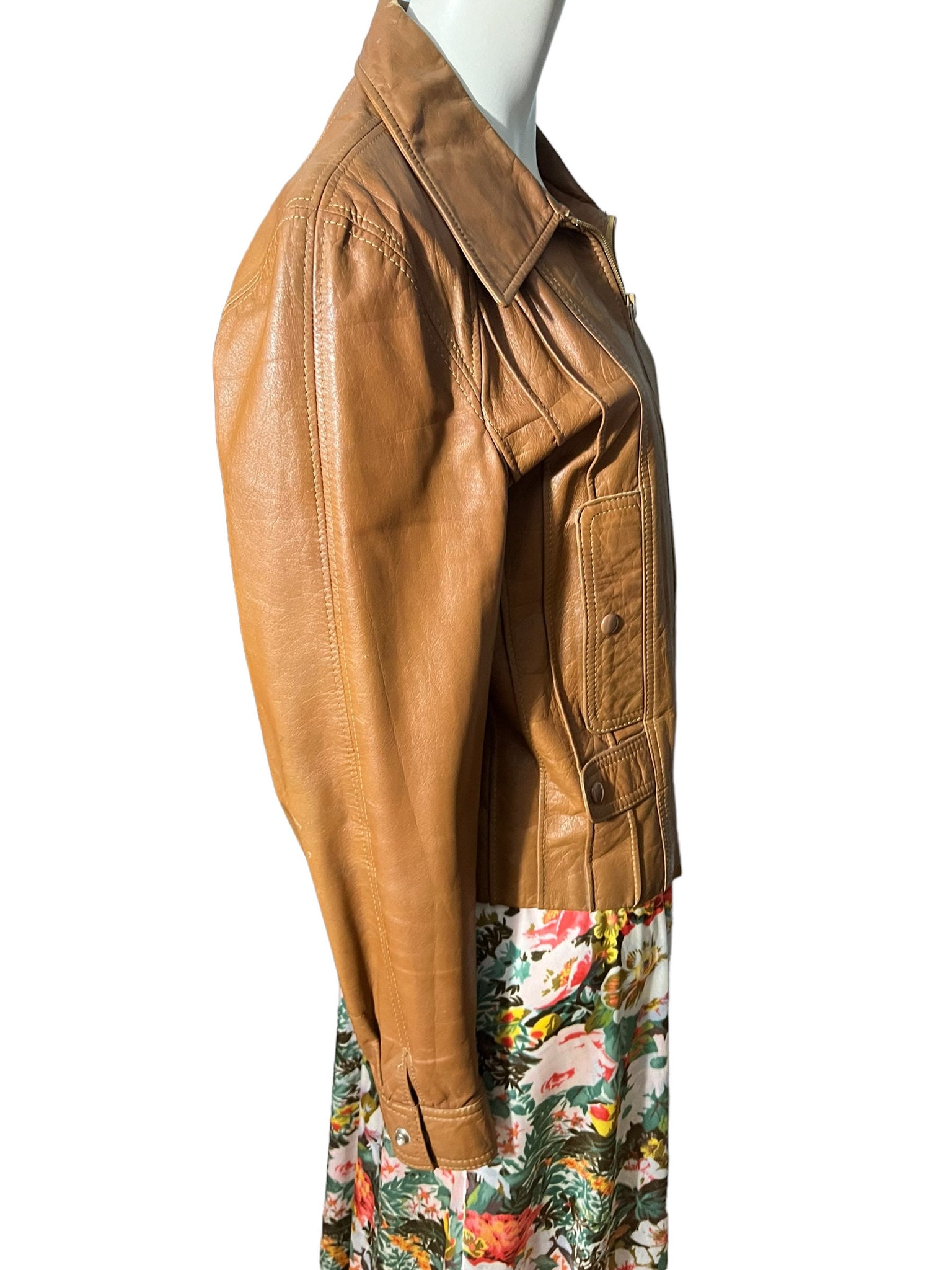Vintage 70's brown Goya leather jacket 40