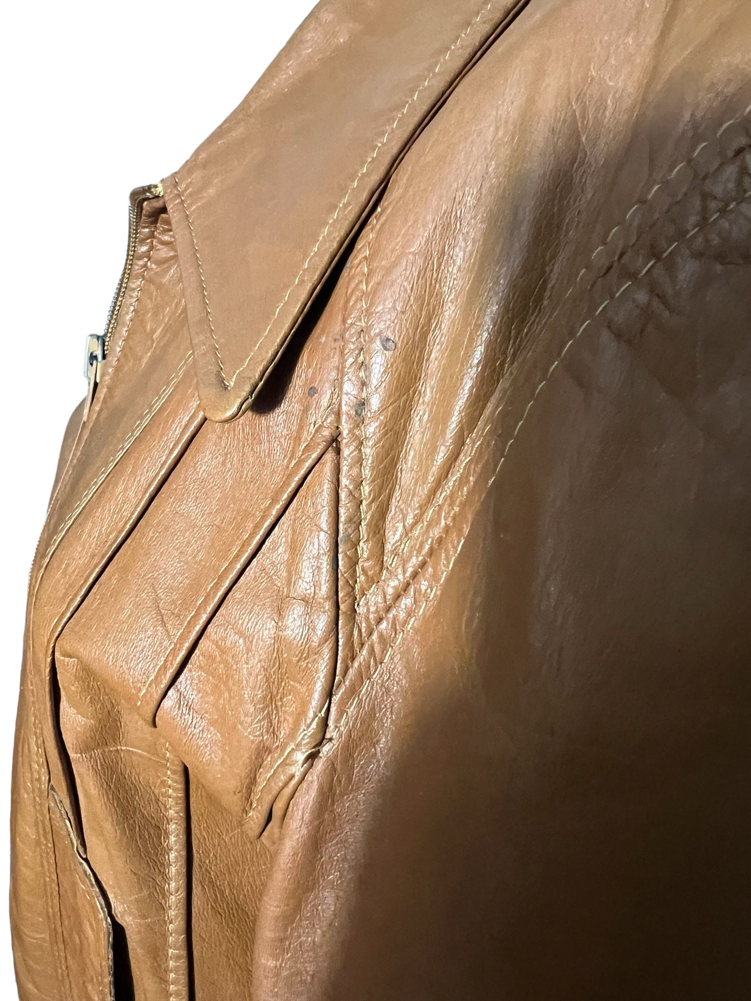 Vintage 70's brown Goya leather jacket 40