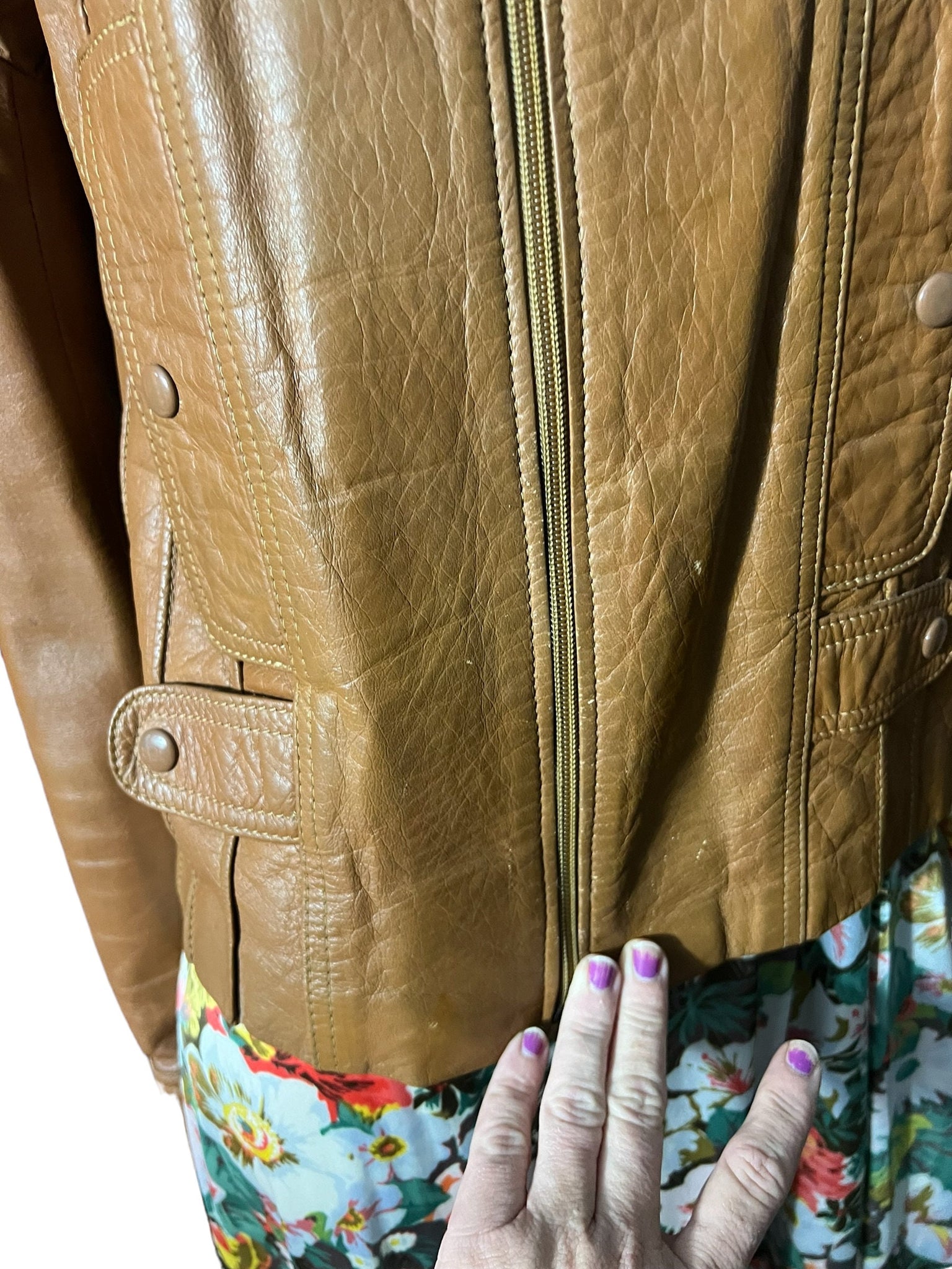 Vintage 70's brown Goya leather jacket 40