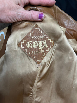 Vintage 70's brown Goya leather jacket 40