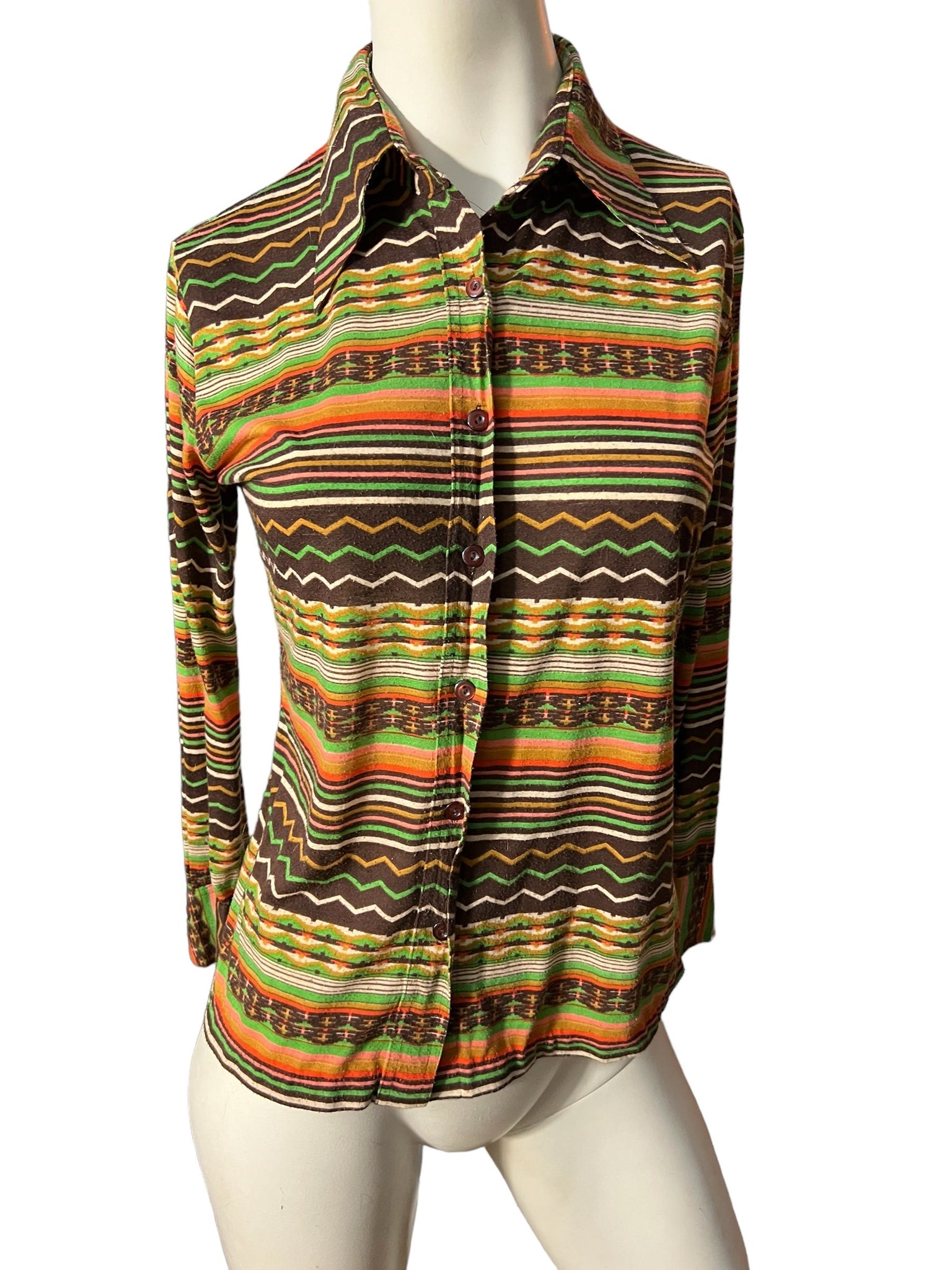 Vintage 70's abstract shirt M striped
