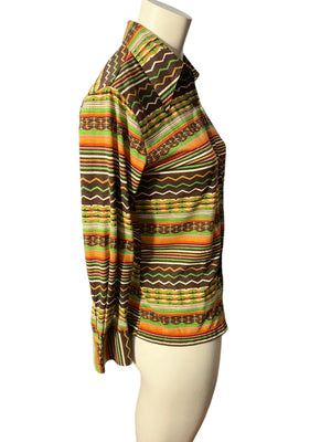 Vintage 70's abstract shirt M striped