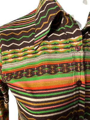 Vintage 70's abstract shirt M striped