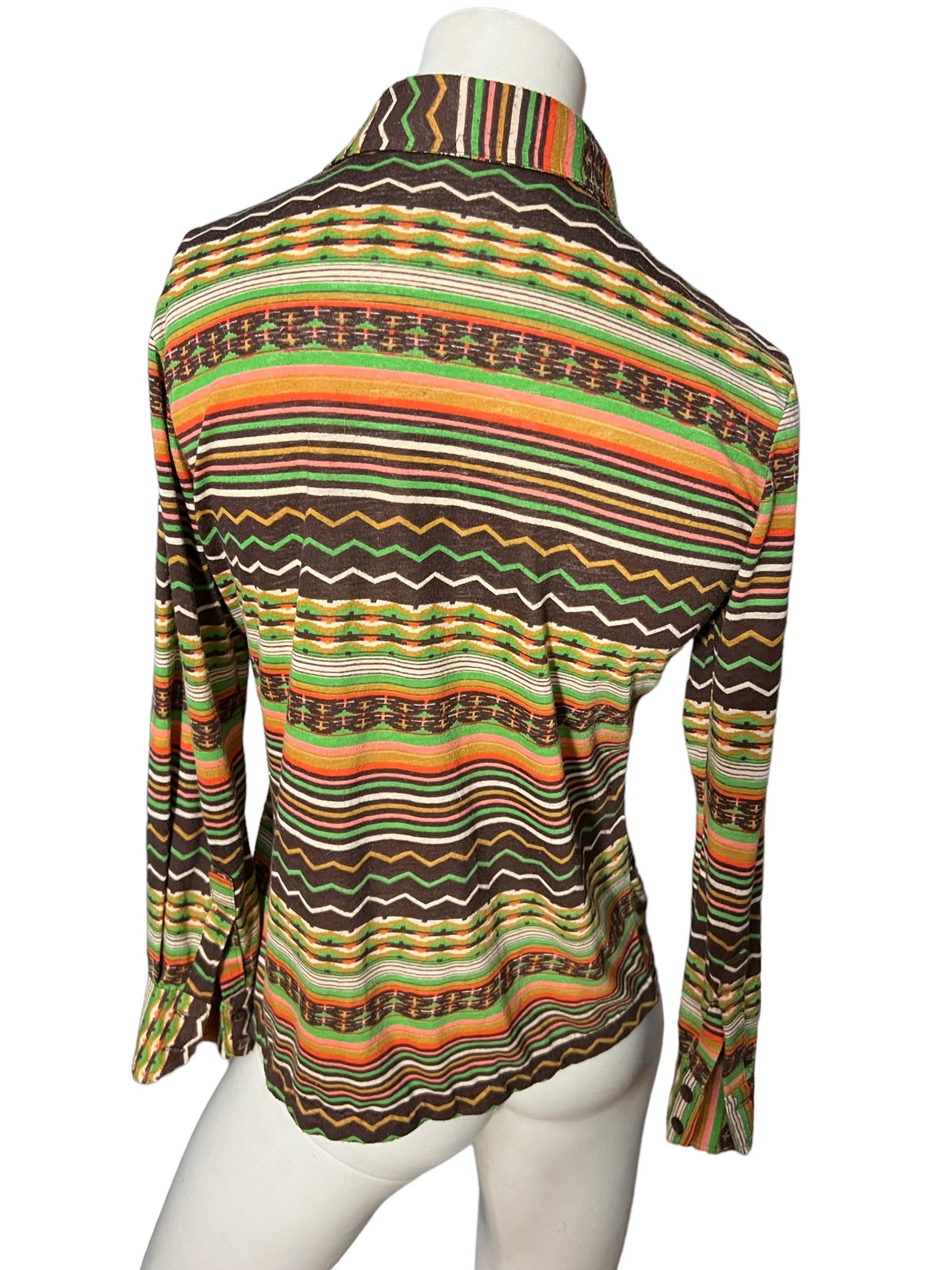 Vintage 70's abstract shirt M striped