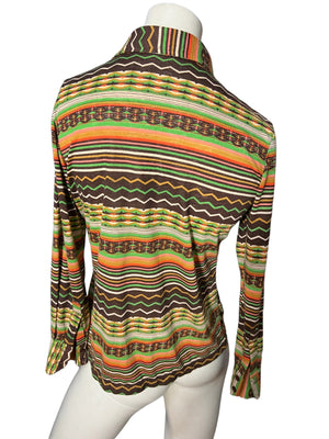 Vintage 70's abstract shirt M striped