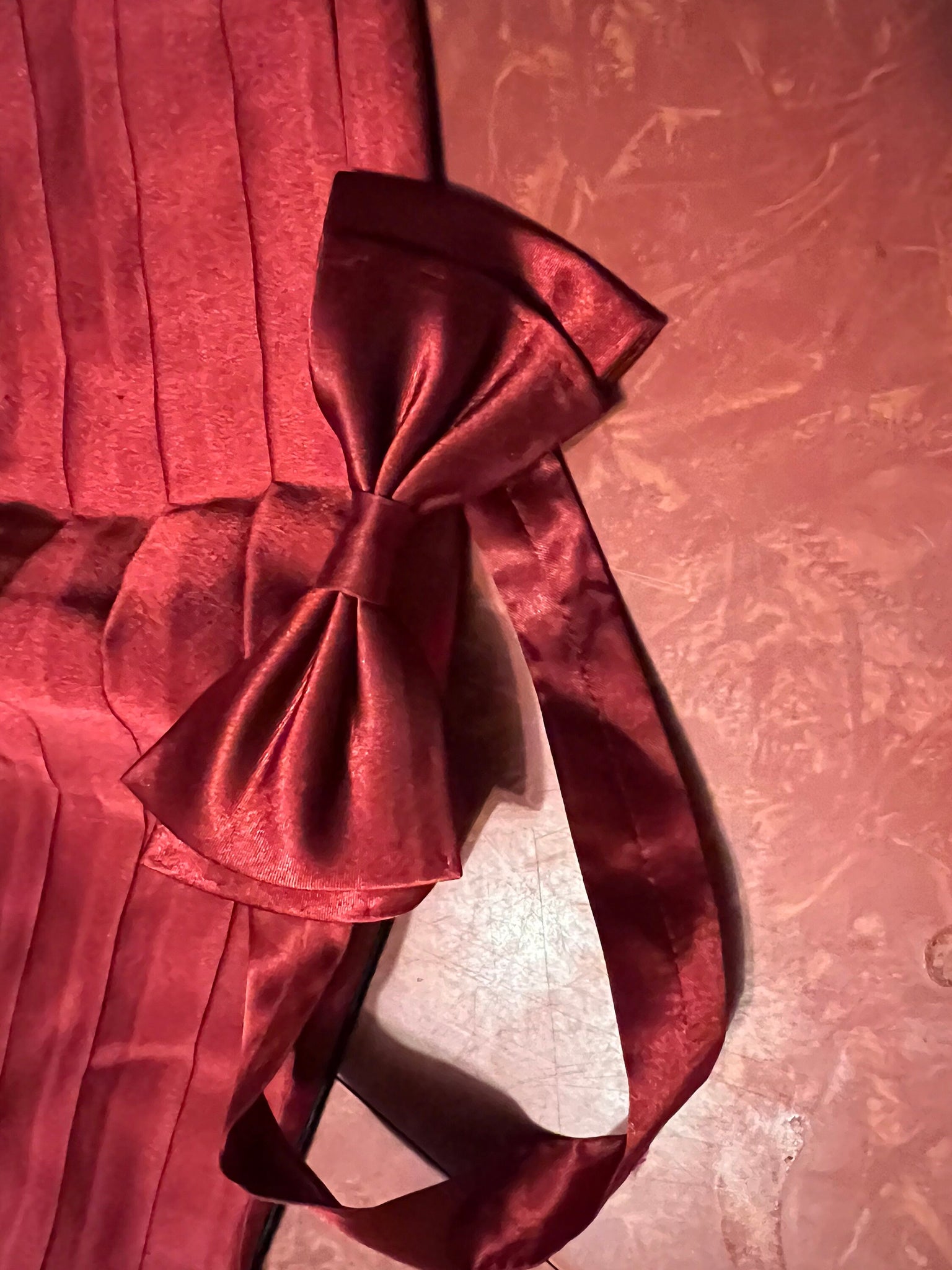 Vintage red bow tie and cummerbund