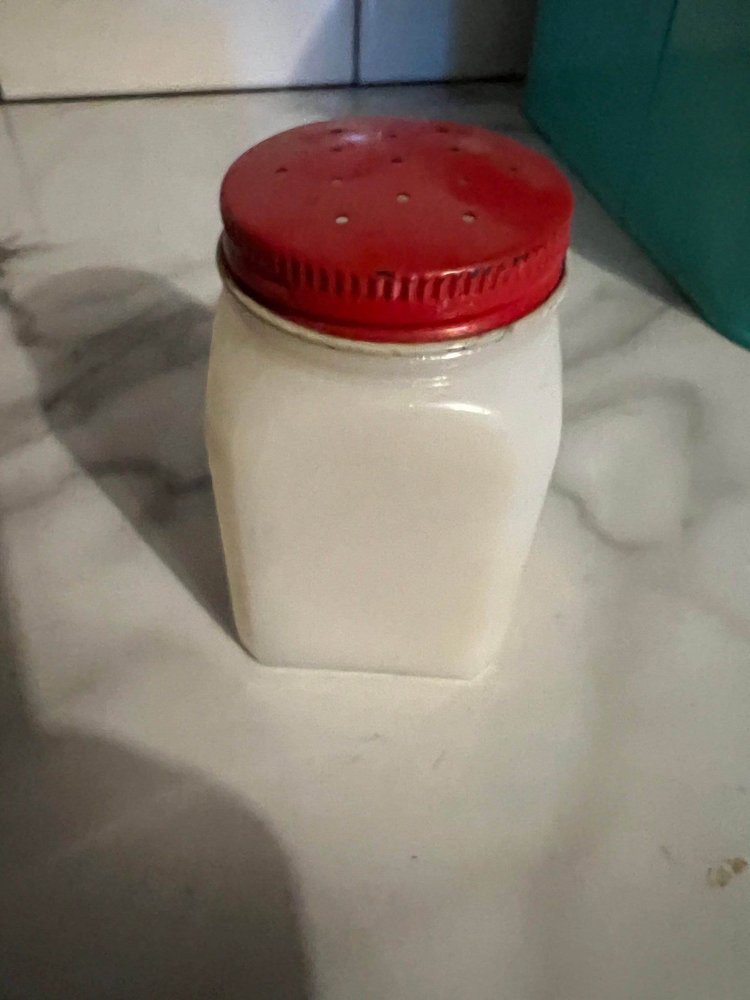 Vintage nutmeg red spice jar