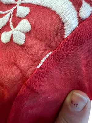 Vintage 70’s red embroidered shirt S