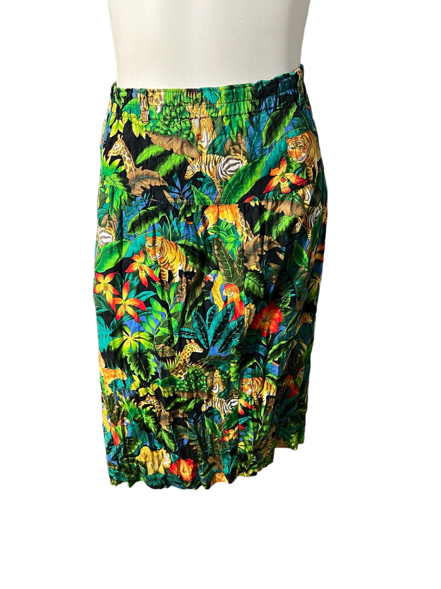 Vintage 80's jungle tiger skirt S