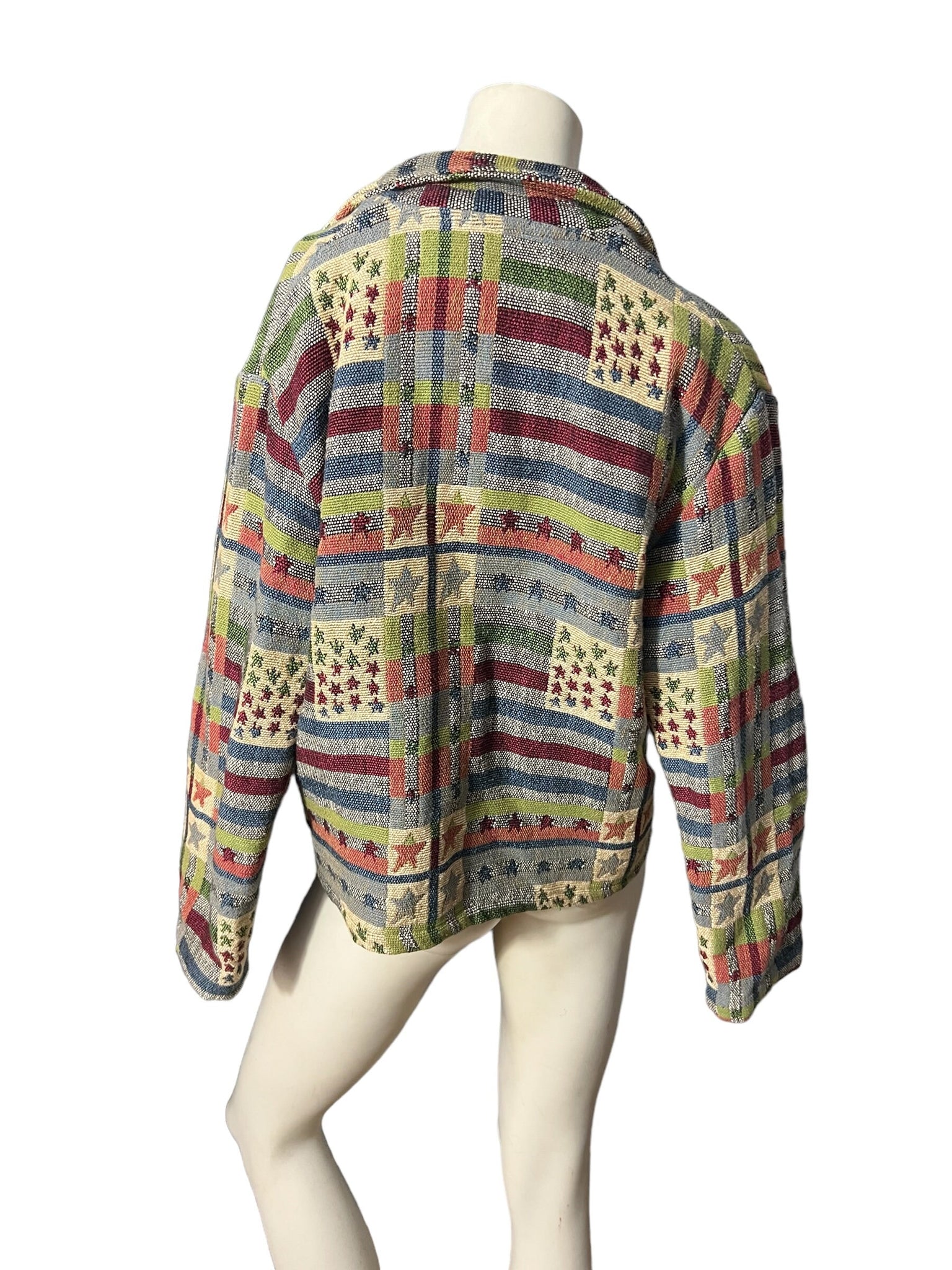 Vintage 80's American woven jacket M New Identity