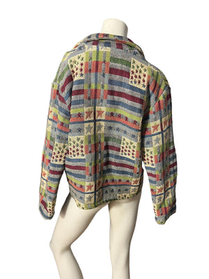 Vintage 80's American woven jacket M New Identity