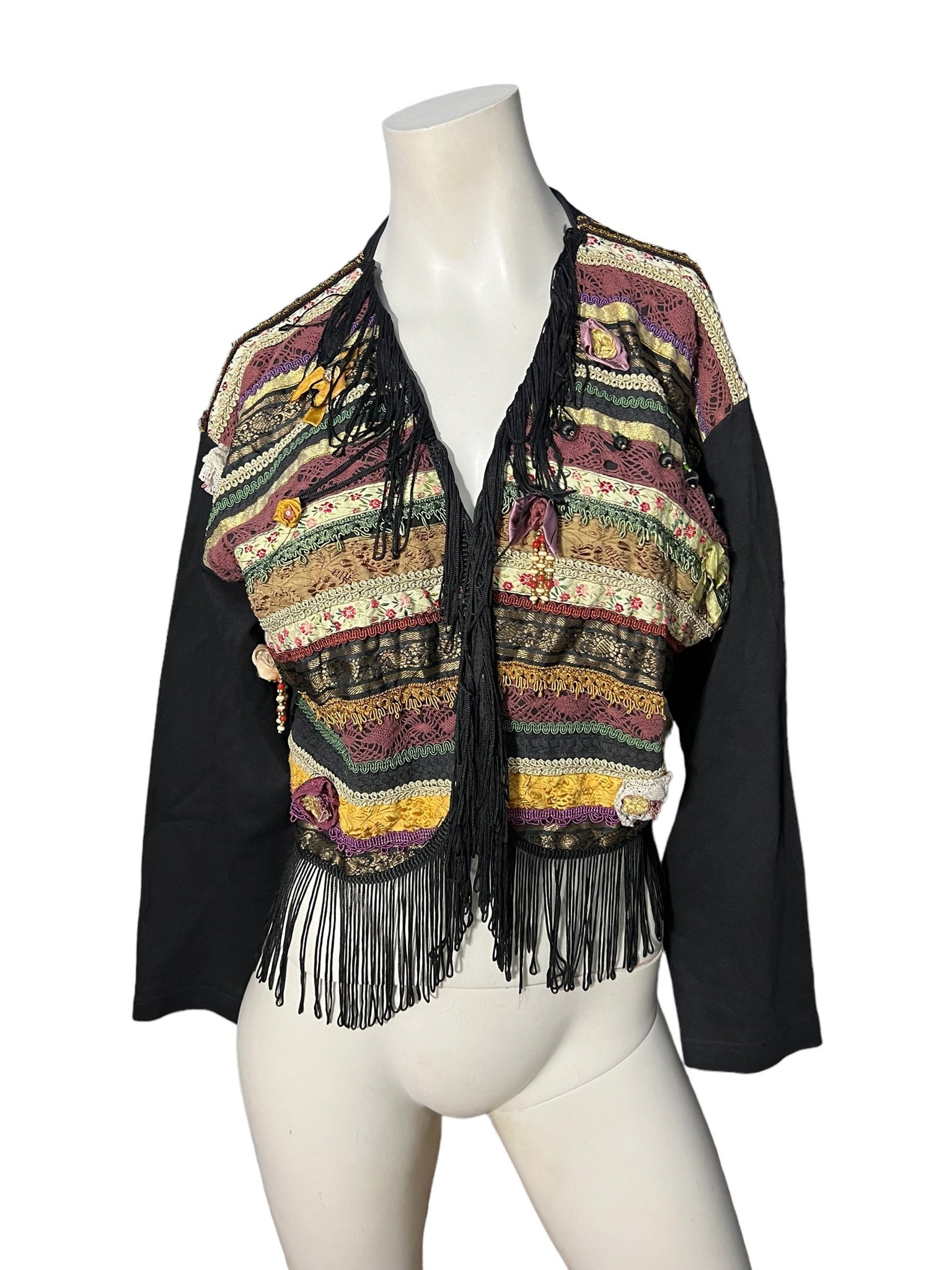 Vintage 80’s fringe jacket L Jou Jou