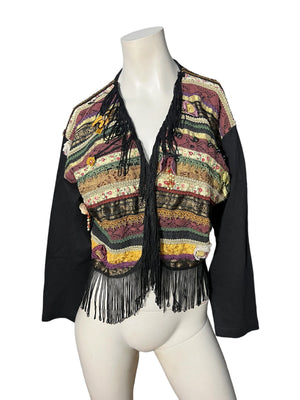 Vintage 80’s fringe jacket L Jou Jou