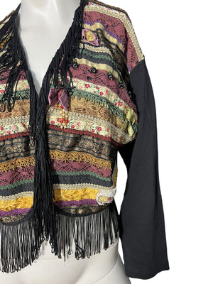 Vintage 80’s fringe jacket L Jou Jou