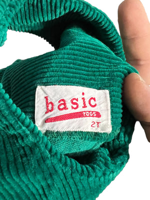 Vintage green baby corduroy romper 2 T basic togs