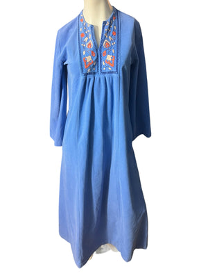 Vintage 70's Kayser embroidered caftan robe S