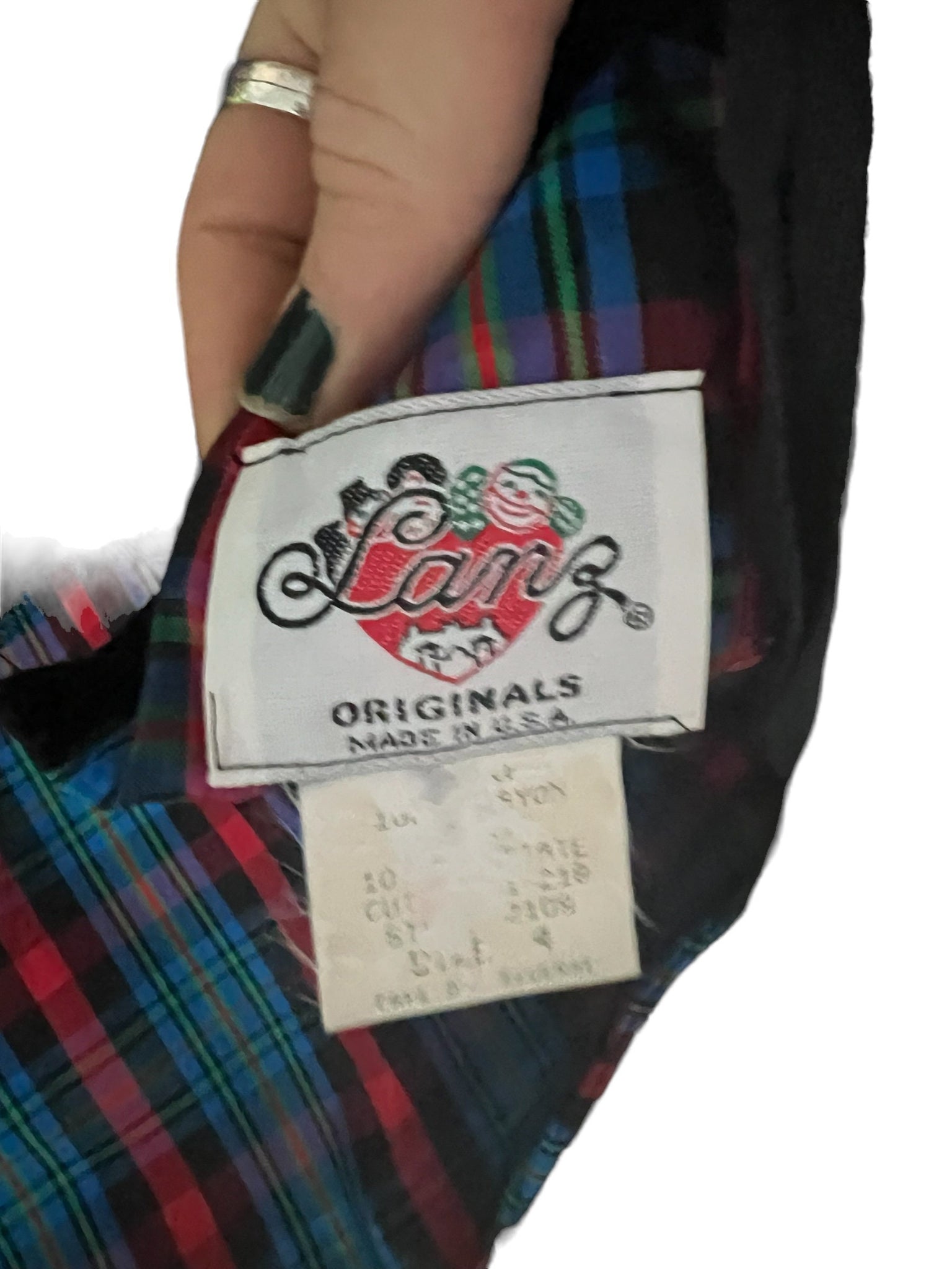 Vintage 80's Lanz dress 4 velvet & plaid