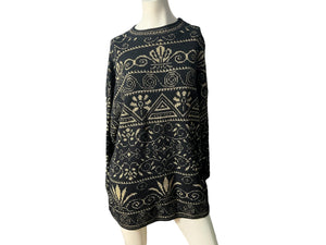 Vintage 80's black & gold oversize sweater xxl Bentley