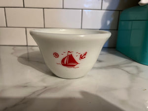 Vintage red sailboat am mixing bowl