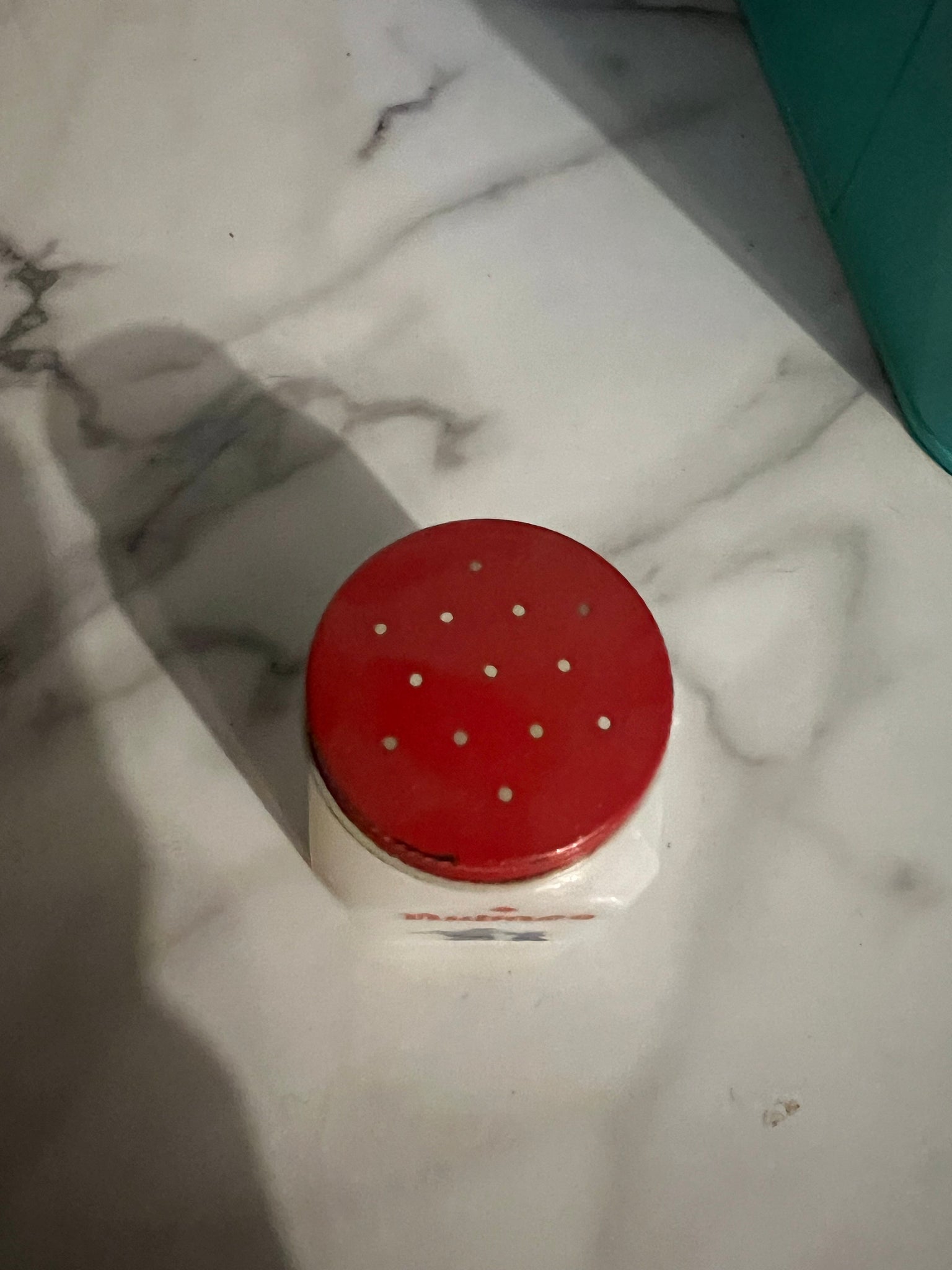 Vintage nutmeg red spice jar