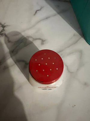 Vintage nutmeg red spice jar