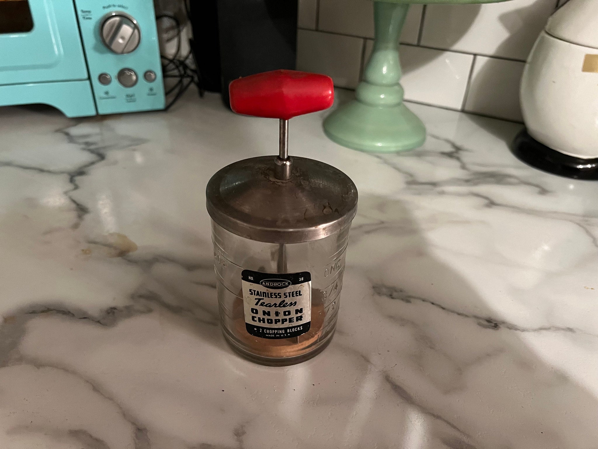 Vintage Androck red food chopper